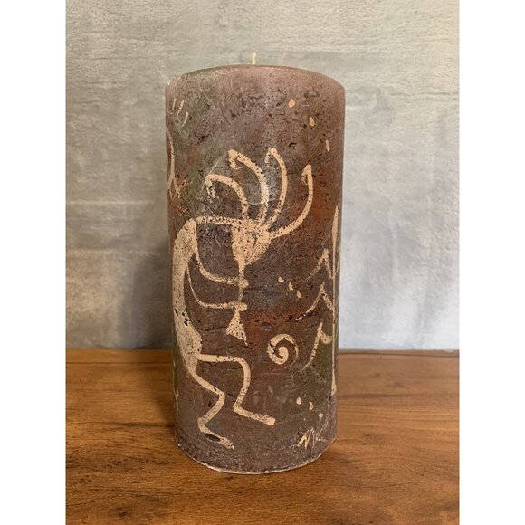 Kokopelli Pillar Candle NEW 8” Tall Hopi Glows When Lit Flute Rare - Picture 2 of 8